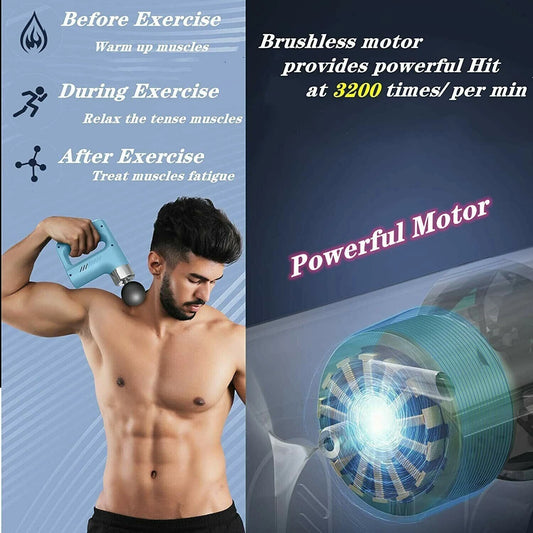 💪 PowerFlex™ – Pistola de Masaje Inteligente de Alta Frecuencia