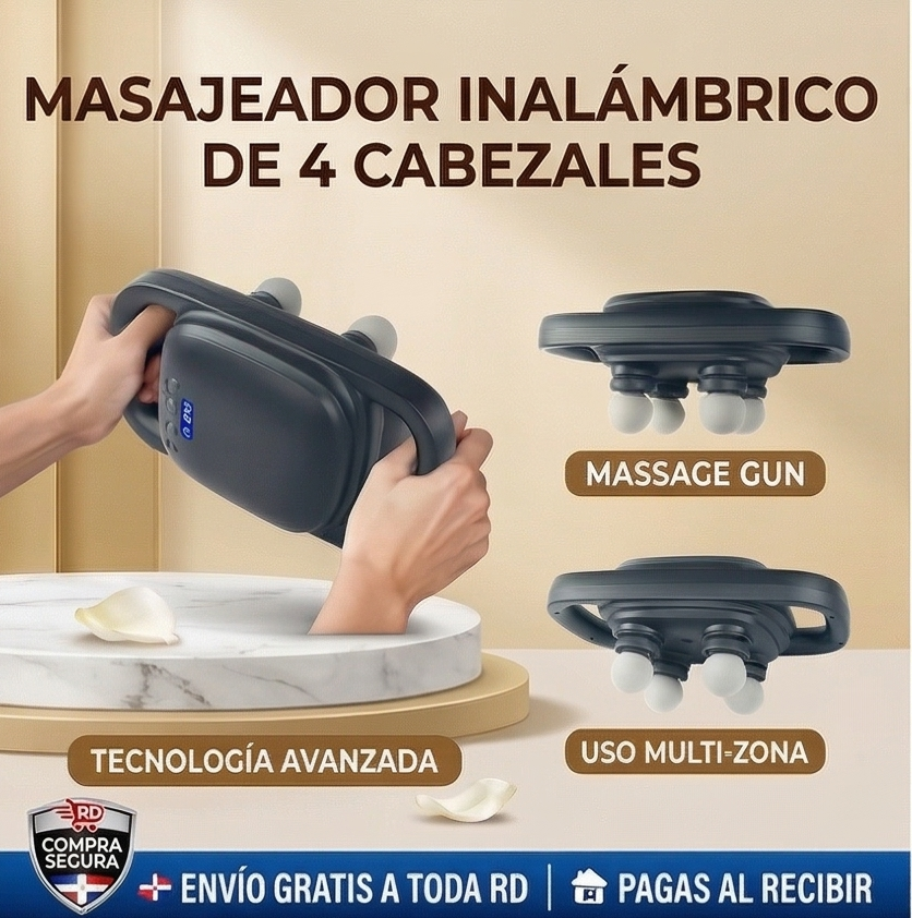 MASAJEADOR PORTÁTIL DE 4 CABEZAS
