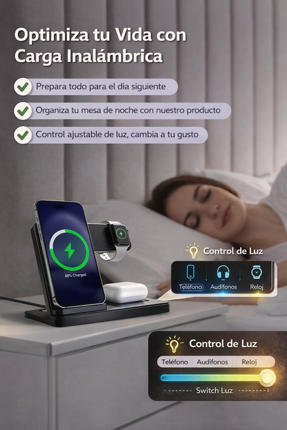 🔌 Estación de Carga Inalámbrica 3 en 1 – Compra Segura RD