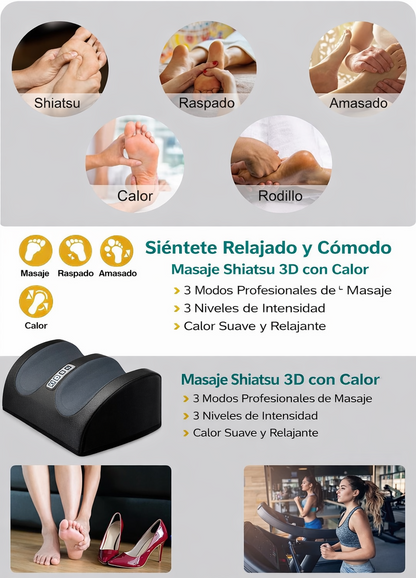 Masajeador de Pies 3D con Calor – Relajación y Alivio Diario