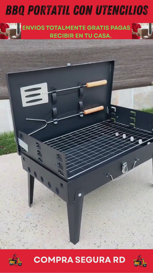 🔥 “Parrilla Portátil de Carbón Inoxidable🔥