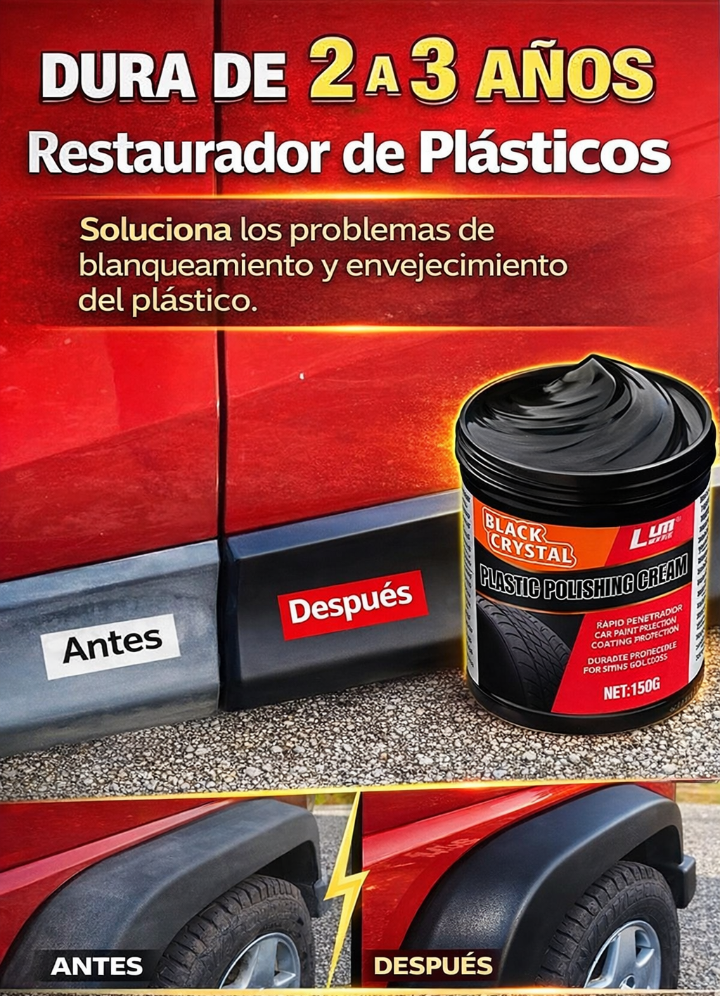🔥Restaura el Color y Brillo de los Plásticos de tu Auto en Minutos🔥