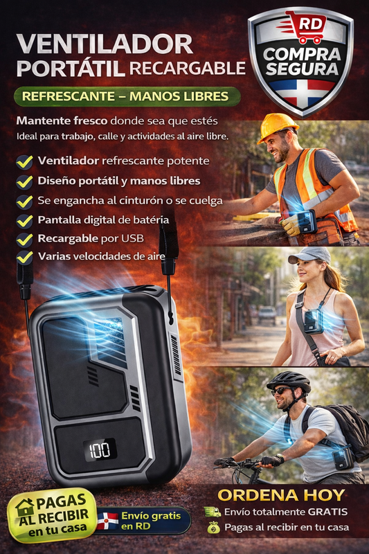 🌀 Ventilador Portátil 4 en 1 con Clip – Aire Frío Donde Quieras 🔥❄️